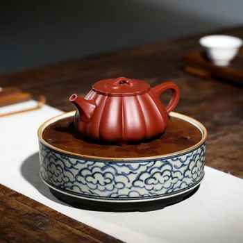 Yixing Slavenā Purpura Smilšu Pot Rūdas Dahongpao Roku Darbs Lotus Akmens Scoop Kungfu Tējas Komplekts, Tējkanna, Ķīnas Tējas Komplekts