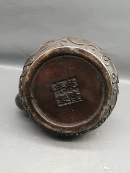 Kolekcija, Antikvāras Vecā Ķīnas Vara Ķirbis Tējkanna ,Mājas Dekorēšanas Māksla Tējas Katls