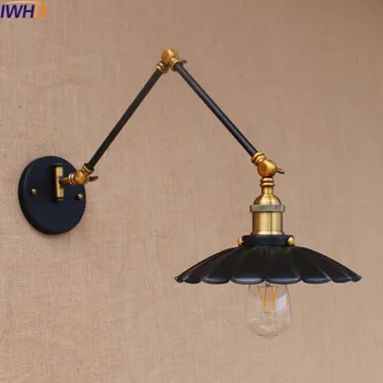 IWHD Šūpoles, Ilgi Roku Sienas Apgaismojuma LED Lampen Dinning Room Loft Stila Rūpniecības Vintage Sienas Lampas Sconce Aplikācijas Murale