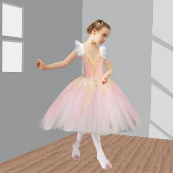 Bērnu Profesionālā Baleta Sniegumu Tutu Kleita Gulbja Ezera Baletam Deju Kleitu Meitenēm, Mūsdienu Deju Grupa Kostīmi