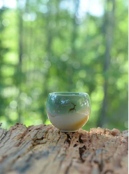 Keramikas teacup handpainted briežu roku ķīniešu tējas tase drinkware