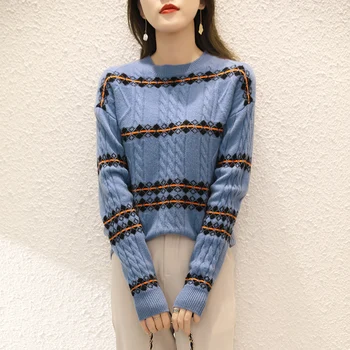 Adohon ir 2021. sieviete ziemas Kašmira džemperi rudens trikotāžas Džemperi ar Augstu Kvalitāti, Silts Sieviešu sabiezējums O-veida kakla Raibs