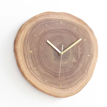 Pulkstenis sienas pulkstenis koka klusums pulkstenis collu laiks gabals sienas pulkstenis inkrustēts ar vara masīvkoka gredzena pulkstenis