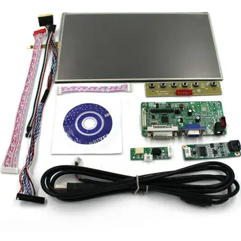 DVI, VGA LCD Kontrolieris Valde ar 10.1 collu B101XAN01.2 1366x768 AHVA LCD panelis ar skārienjūtīgu