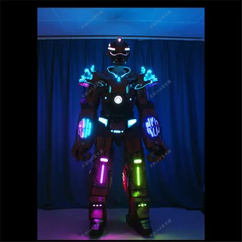 1LED robotu deju tērpi valkājamas balles robots drēbes vīriešiem posmā nēsā led ķivere pilnu krāsu RGB gaismas tērps led Programmējams