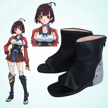 Koutetsujou nav Kabaneri Mumei cosplay kurpes Kabaneri Dzelzs Cietoksnis Anime zābaki, kas izgatavoti pēc Pasūtījuma