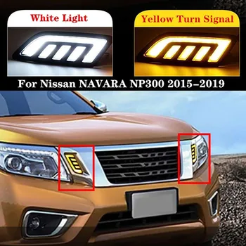 Par Nissan Navara NP300 D23 2016 2017 2018 2019 2GAB Drl Dienas Gaitas Lukturi Maskas Režģi, LED Lukturi Ar Pagrieziena Signālu