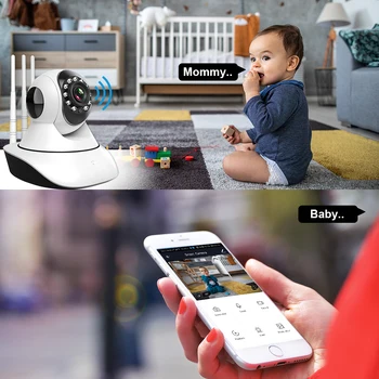 IP Kameru, WIFI Bezvadu Smart Mājas Drošības Kameru Novērošanas 2-Way Audio CCTV Pet Kamera, 720P Baby Monitor