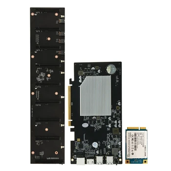PNL-HSW3 BTC Ieguves Mātesplati 8-Karte PCIE X16 Grafikas Slots 67 mm Atbalsta DDR3 DIMM MSATA Mātesplati ar 128G SSD disks