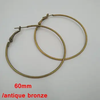 500piece daudz apli stīpas auskari secinājumi 60mm antīkas bronzas auskari rotaslietu izgatavošana secinājumi un piederumi HEF004