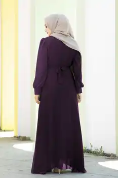 Šifona Vidukļa Siksnas Vakara Kleita Mürdüm Ziemas Rudens Ir 2021. Musulmaņu Sieviešu Hijab lakatu Islāma Turcija