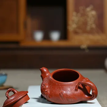 Māla pods slaveno meistaru roku darbs sākotnējā raktuves Dahongpao trīs kāju noteikti pavasarī podu Kungfu tējkanna un tējas komplekts