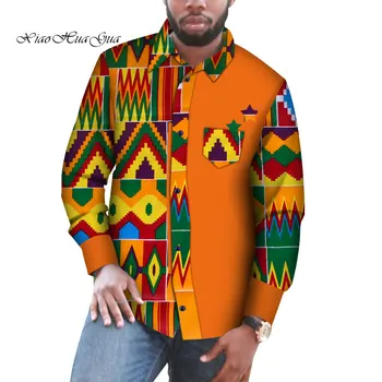 Īpašā Saikne Āfrikas Apģērbu Cilvēks Krekls ar garām Piedurknēm Vīriešu Apģērbu WYN796