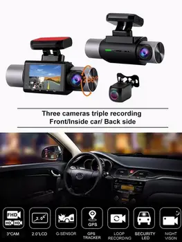 Auto Dash Cam DVR Auto Reģistratori Iebūvēts GPS Auto Dash Cam Iestatītu Fotokameru, Diktofonu, Izmantojot Nakts Redzamības Video Reģistratori DashCam Dropship