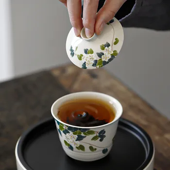 2GAB Japāņu Bļodā mājās keramikas tējas bļodā Tējas tase Kung Fu tējas set cover bļodā kauss