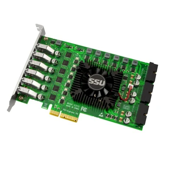 SSU PCI Express PCI-E USB 3.0 Paplašināšanas Karti Atspere 12 Porti USB 3.0 Kontrolieris Neatkarīgu 6 Kanālu Kameras Serveri
