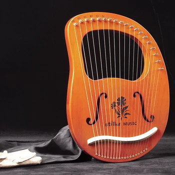 Lira Arfa,16 String Sarkankoks Lira Instruments,Begonia Ziedu Raksts, Arfa,ar Tuning Uzgriežņu atslēgas, Mūzikas Mīļotājiem Iesācējiem