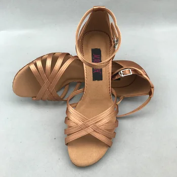 Latīņamerikas Deju Kurpes sievietēm Salsas kurpes pratice apavi ērti apavi MS6201DTN 7.5 cm papēža, Augsts papēdis ar zemu papēdi