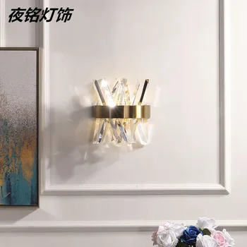 Stikla sienas brā kristāla guļamistaba gaismas spogulis gaismas guļamistaba gaismas koridora sienas lampas koridors, dzīvojamā istaba, sienas lampas