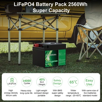 12V Akumulatoru LiFePO4 200Ah 12V Uzlādējams Litija Litio Akku 4000+ Ciklu Dzīvi Kopā-in 4S BMS Aizstāt Svina Skābes Akumulators