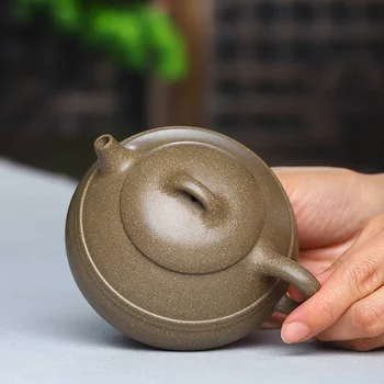 Yixing neapstrādātu rūdu zaļā ģipša violeta smilšu pot vidukļa līniju pot roku darbs tējkanna boutique tēju komplekts