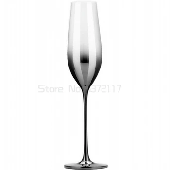 Augstas kvalitātes Electroplate sarkanā vīna glāzi kausa pelēkā goblet stikla krūzes Kristāla šampanieša glāzes viesnīcas puses drinkware Kāzu Dāvanu