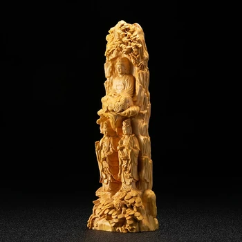 23 cm Rietumu Trim Svētajiem, Koka Griešanai Cietā Radošās Ķīnas Budas Statuja Feng Shui Mieru telpu dekorēšana