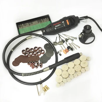 Mini Dremel elektrisko urbi dzirnaviņas komplekts ar 140pcs Piederumi Rotācijas Instruments Ietver Čaks Savākt Slīpēšanas Lentes Griešanas Diski